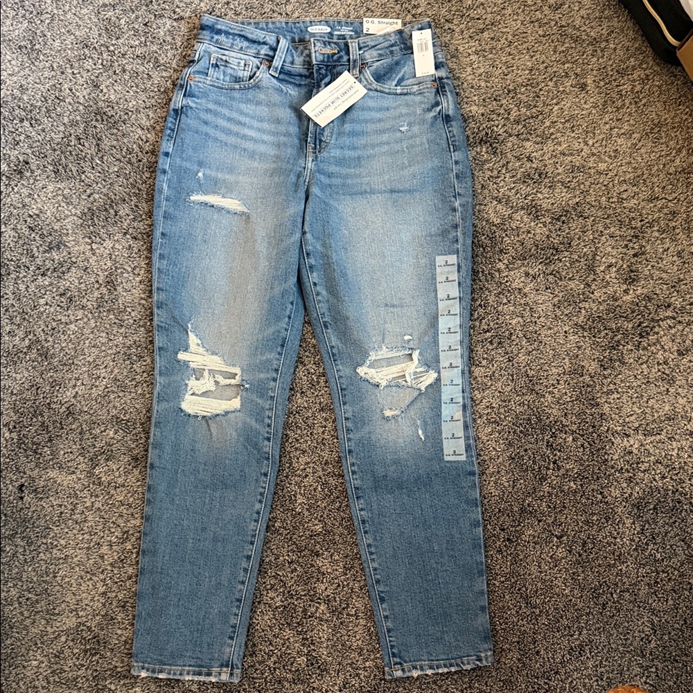Old Navy Light Blue Distressed Boyfriend Jeans - NWT